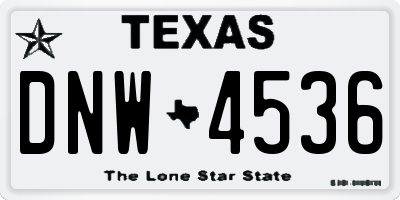 TX license plate DNW4536