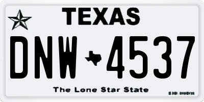 TX license plate DNW4537