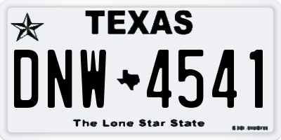 TX license plate DNW4541