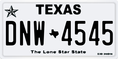 TX license plate DNW4545