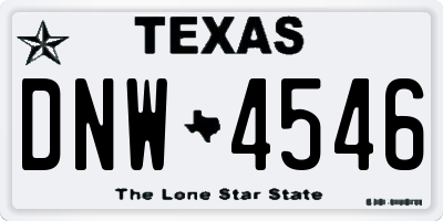 TX license plate DNW4546