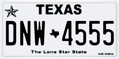 TX license plate DNW4555