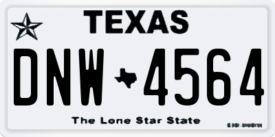 TX license plate DNW4564