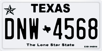 TX license plate DNW4568