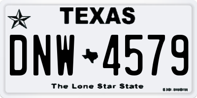 TX license plate DNW4579