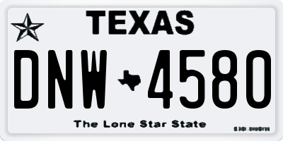 TX license plate DNW4580