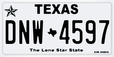 TX license plate DNW4597