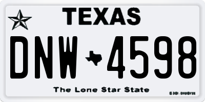 TX license plate DNW4598