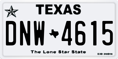 TX license plate DNW4615