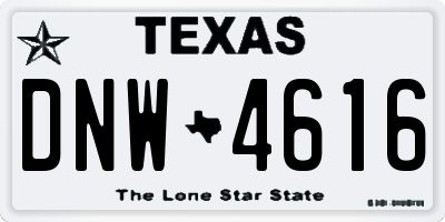TX license plate DNW4616