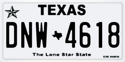 TX license plate DNW4618