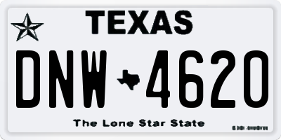 TX license plate DNW4620