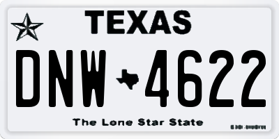 TX license plate DNW4622