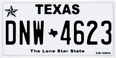 TX license plate DNW4623