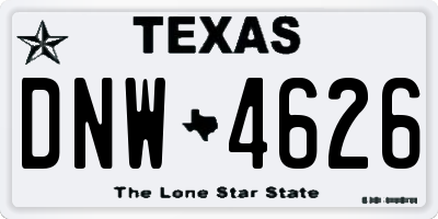 TX license plate DNW4626