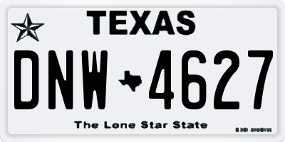 TX license plate DNW4627