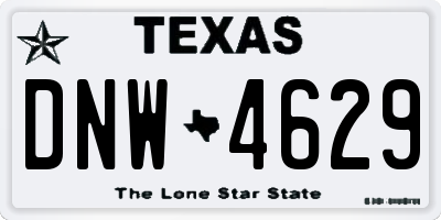 TX license plate DNW4629