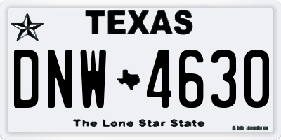 TX license plate DNW4630