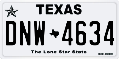 TX license plate DNW4634