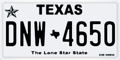 TX license plate DNW4650