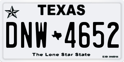 TX license plate DNW4652