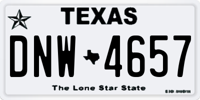 TX license plate DNW4657