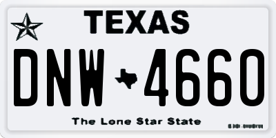 TX license plate DNW4660