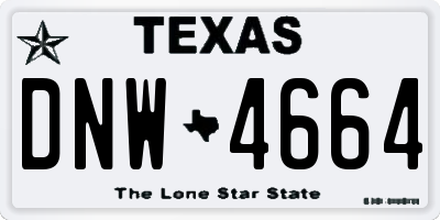 TX license plate DNW4664