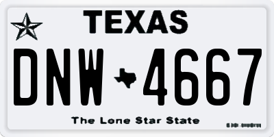 TX license plate DNW4667
