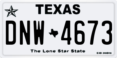TX license plate DNW4673