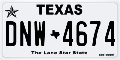 TX license plate DNW4674