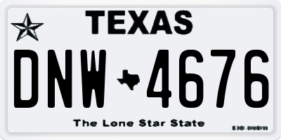 TX license plate DNW4676