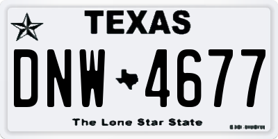 TX license plate DNW4677
