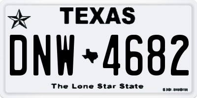 TX license plate DNW4682