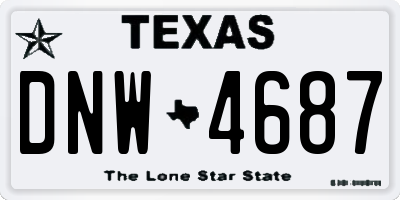 TX license plate DNW4687