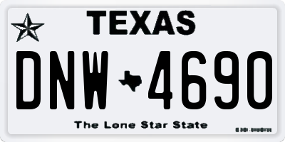 TX license plate DNW4690