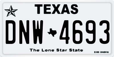 TX license plate DNW4693