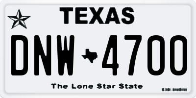 TX license plate DNW4700