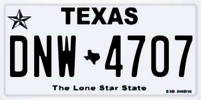 TX license plate DNW4707