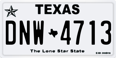 TX license plate DNW4713