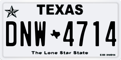 TX license plate DNW4714