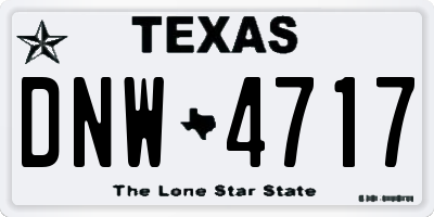 TX license plate DNW4717