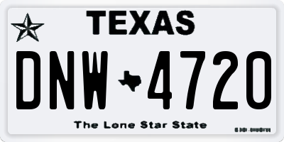 TX license plate DNW4720