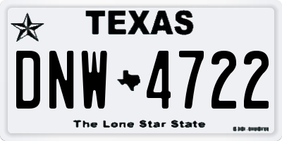 TX license plate DNW4722