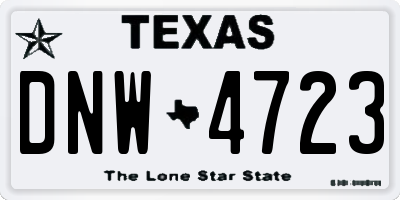 TX license plate DNW4723