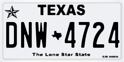 TX license plate DNW4724