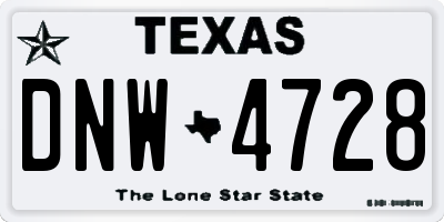 TX license plate DNW4728