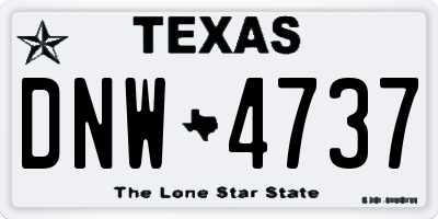 TX license plate DNW4737