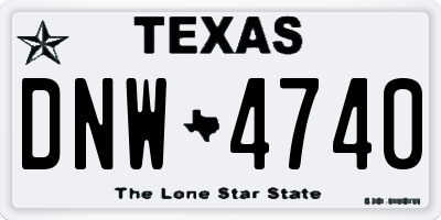 TX license plate DNW4740