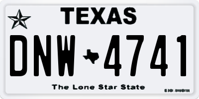 TX license plate DNW4741